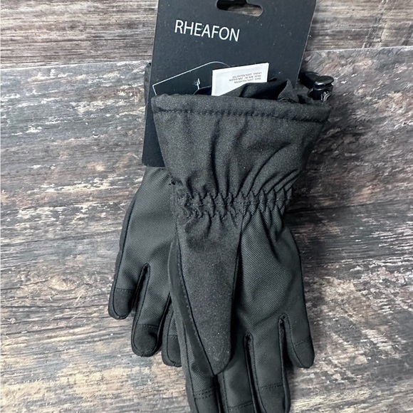 Rheafon Ski Snow Black Winter Gloves Waterproof Adjustable Cuffs Mens Medium - Picture 5 of 7
